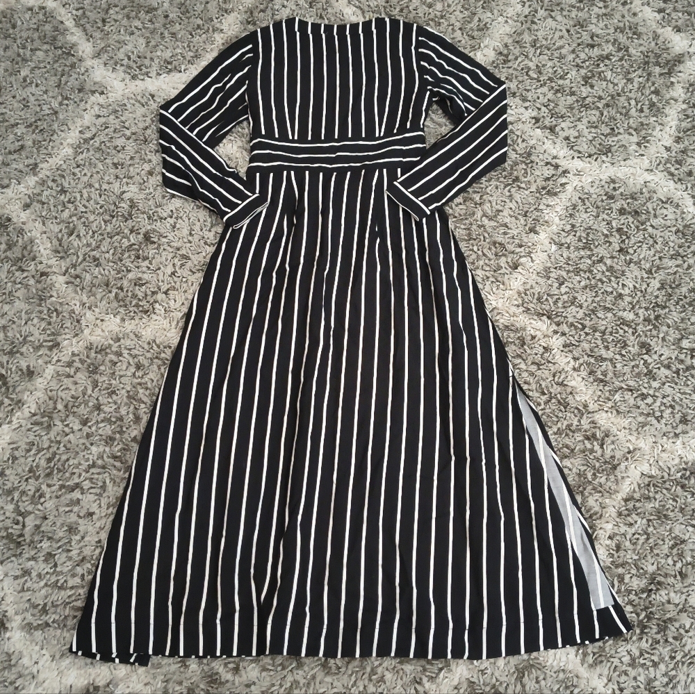 Loft Striped Tie Waist Midi Dress - Picture 4 of 6